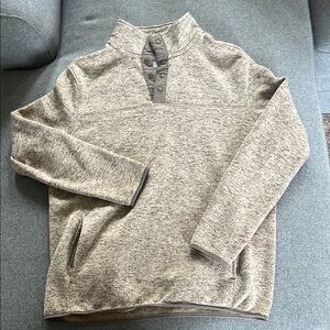 Goodfellow & Co Beige 1/4 Button Knit Sweater with Front Pockets